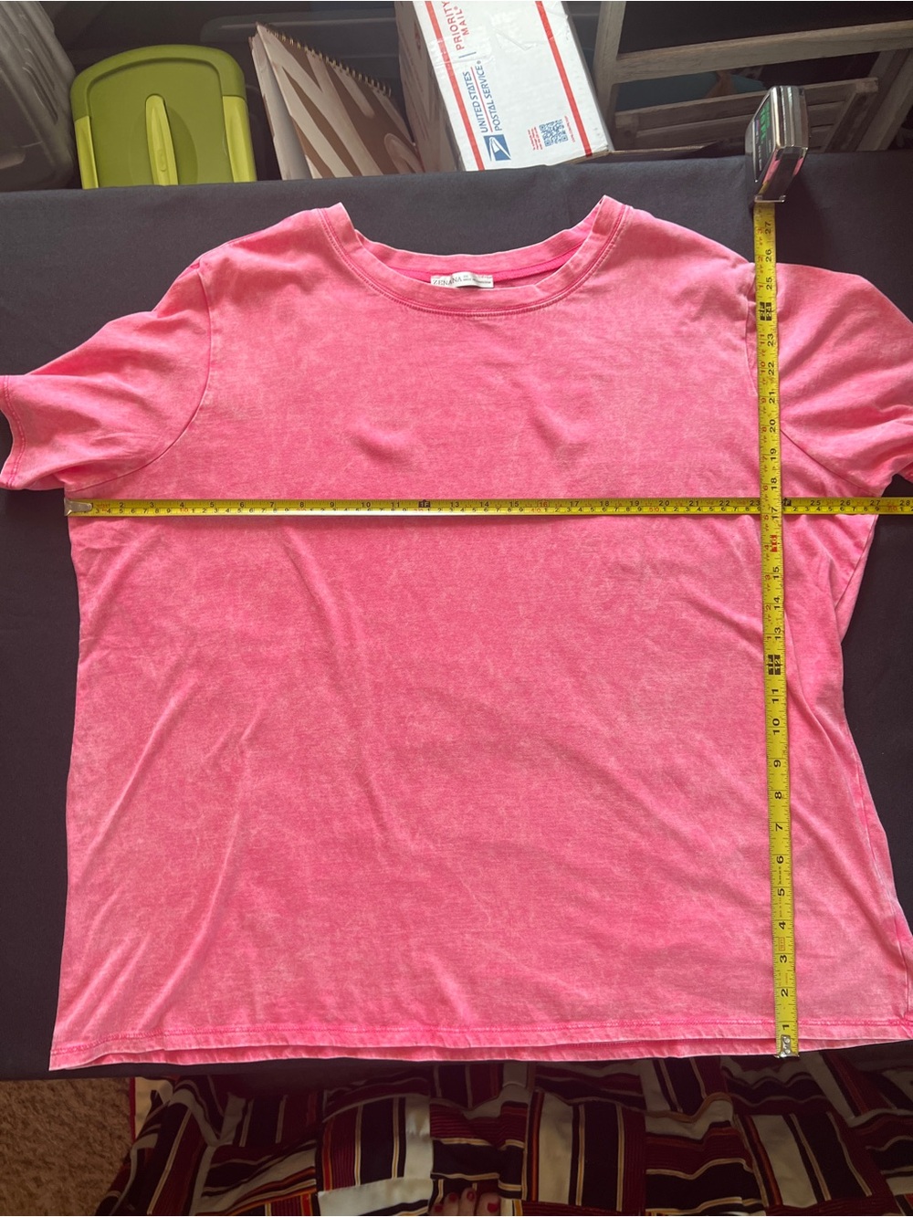 Zenana Outfitters Mineral Wash Short Sleeve Tee in Pink - Picture 6 of 9